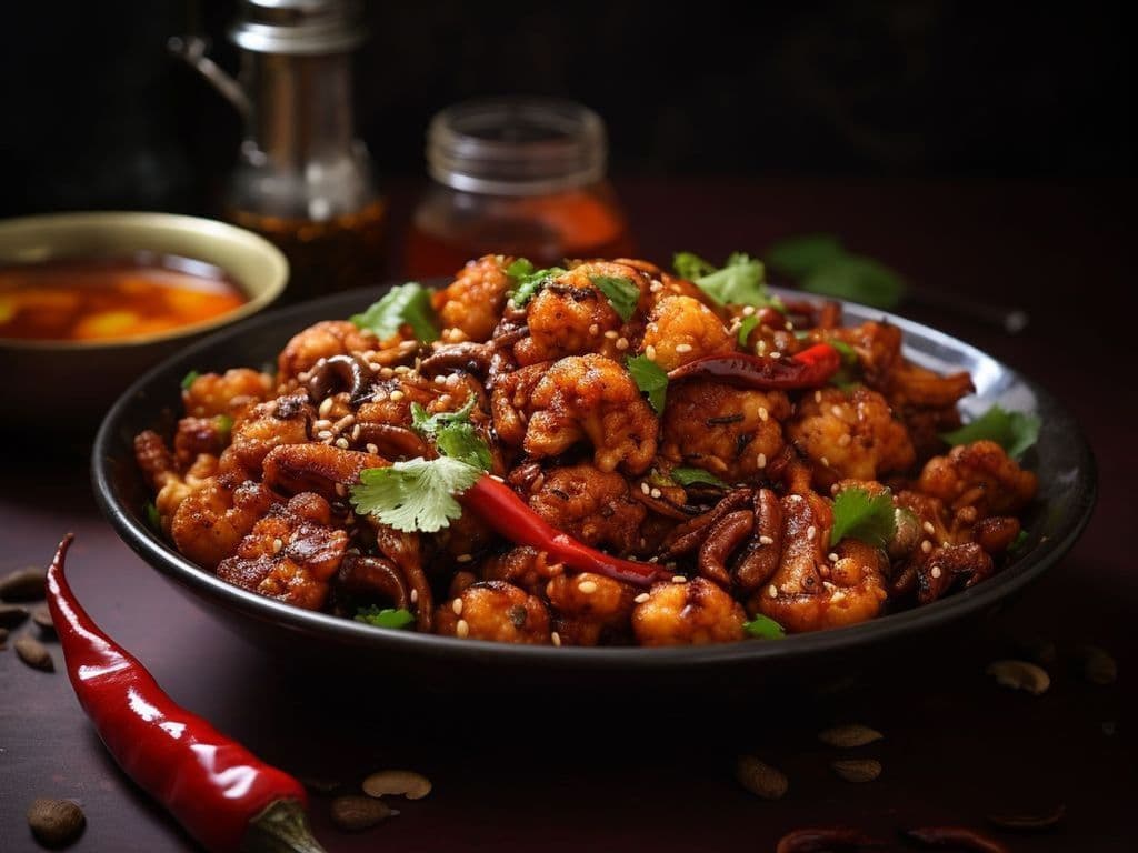 Karampodi Gobi / Red Chilli Gobi / Chou-fleur épicé Aux Piments Rouges