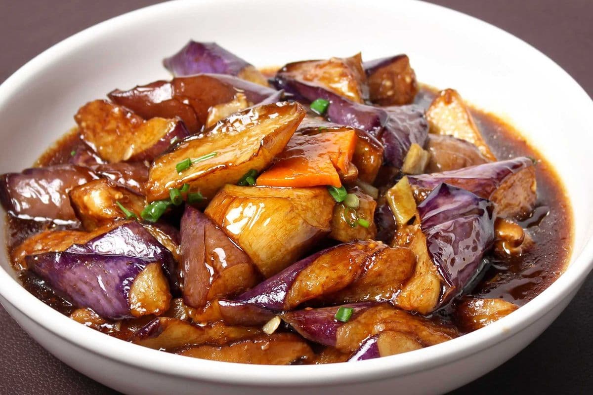 鱼香茄子饭(非油炸版) stir-fry eggpants with homemade sauce rice bowl