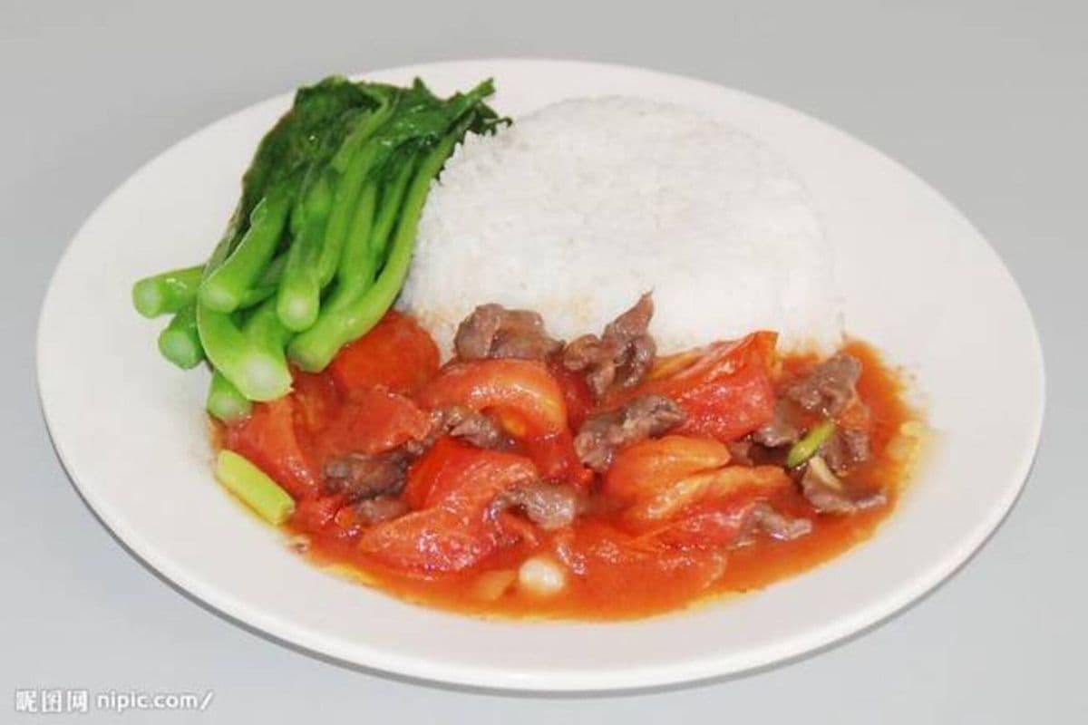 E17. Tomato with Beef on Rice 番茄牛肉饭