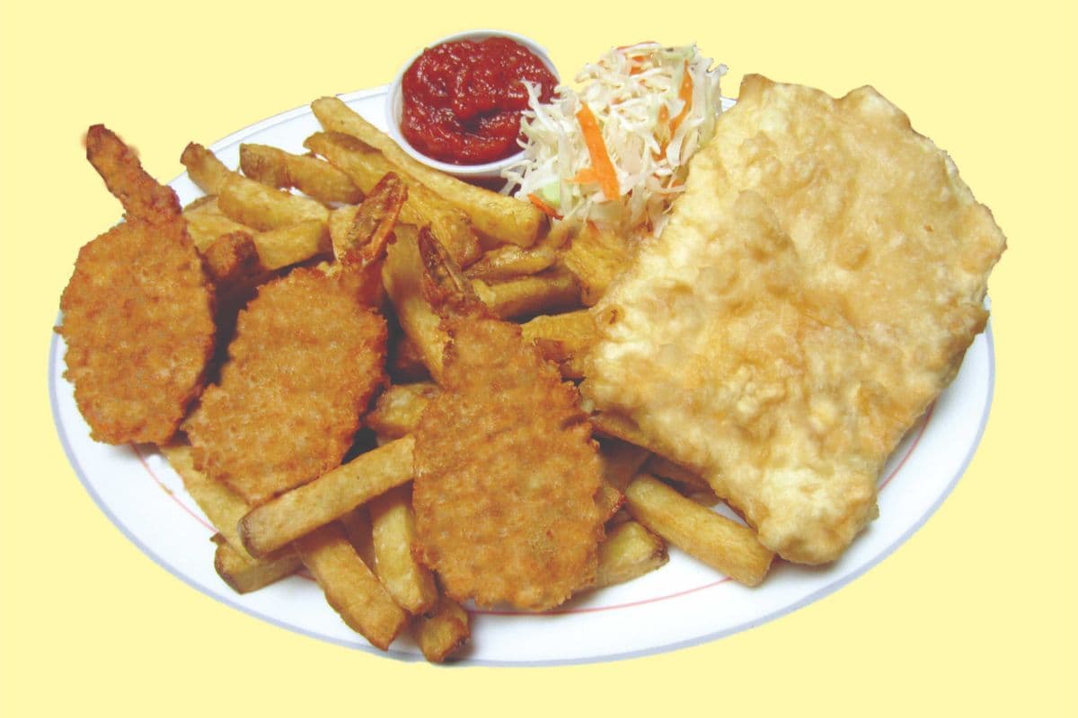 Halibut & 3 Jumbo Shrimp Special