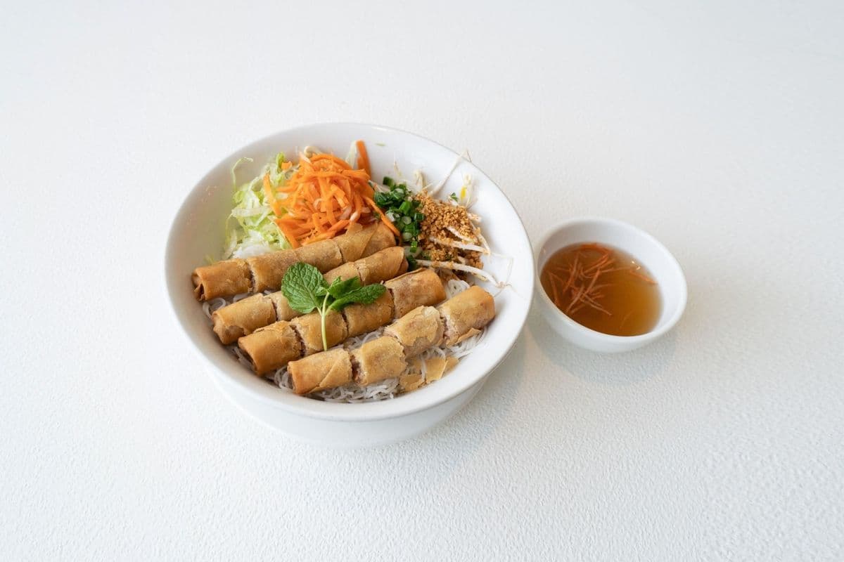 25. Rice Vermicelli with Deep-Fried Spring Rolls - Bun Cha Gio