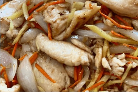 Beef with Ginger and Green Onion and Vegetable