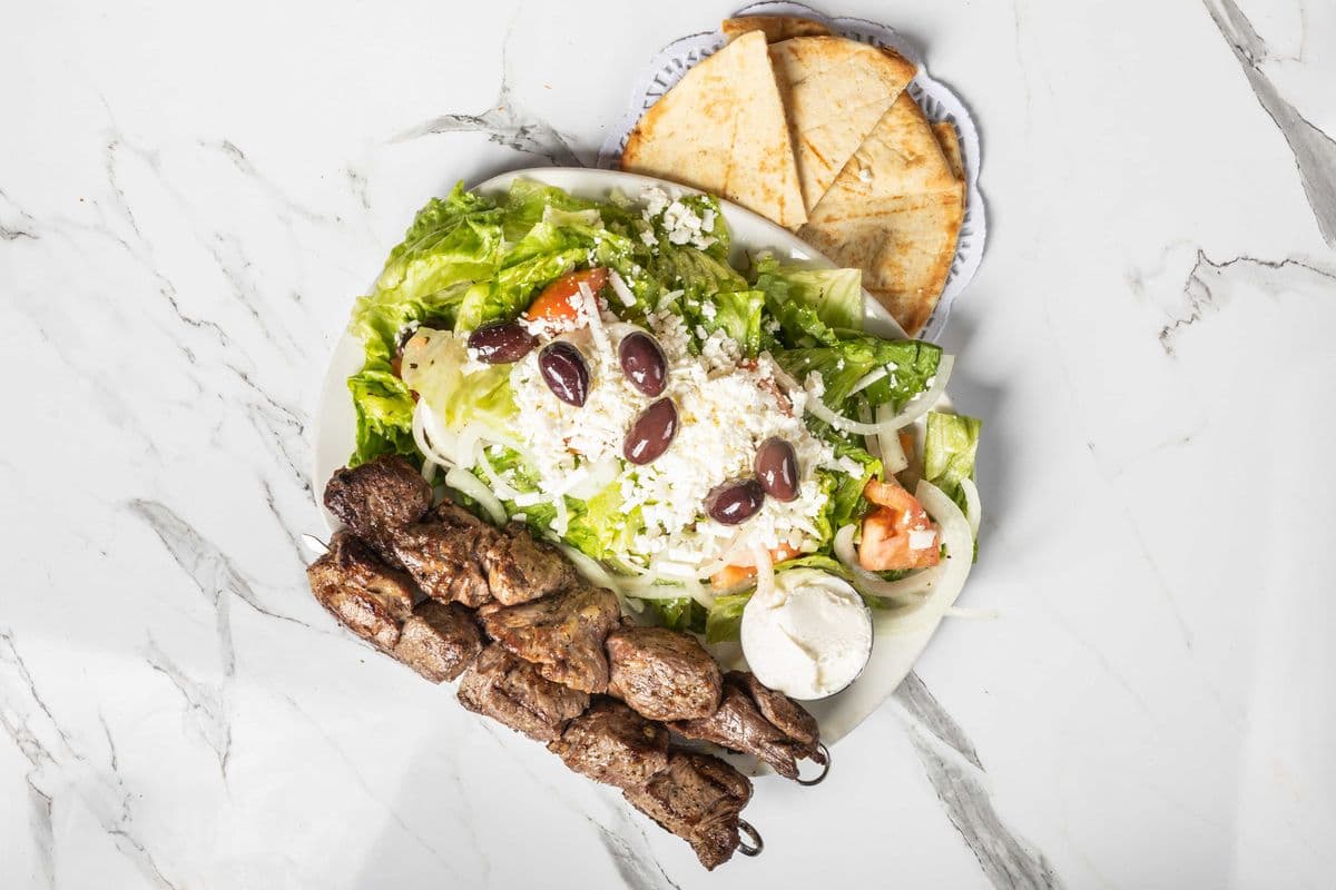 Lamb Souvlaki (Spring Lamb) Salad