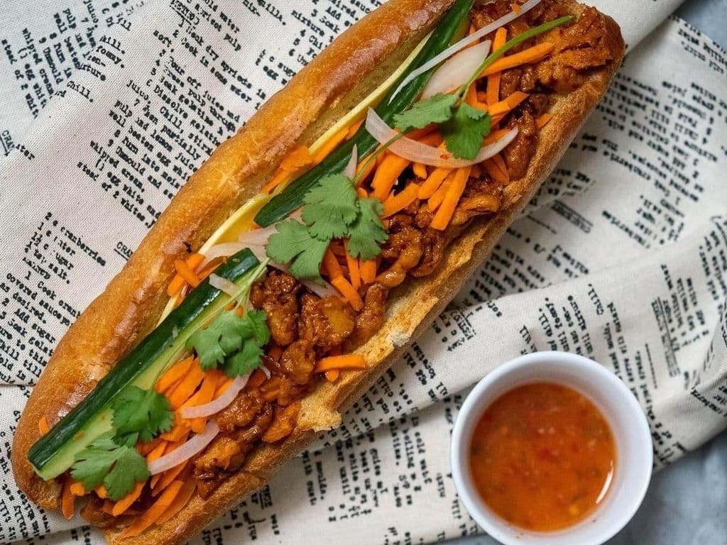 "Beef" satay Banh Mi