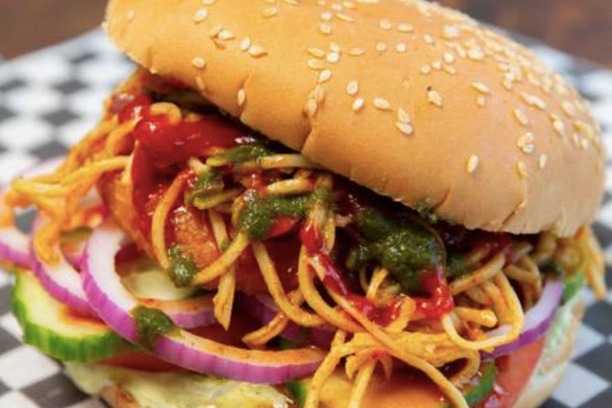 Veg Noodle Loaded Burger