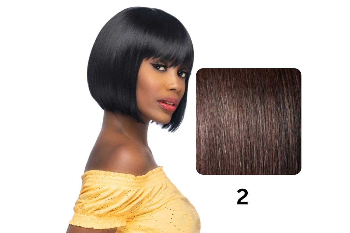 (#2) Amore Mio Synthetic Fringed End Bob With Swept Bang - AW-BANDI