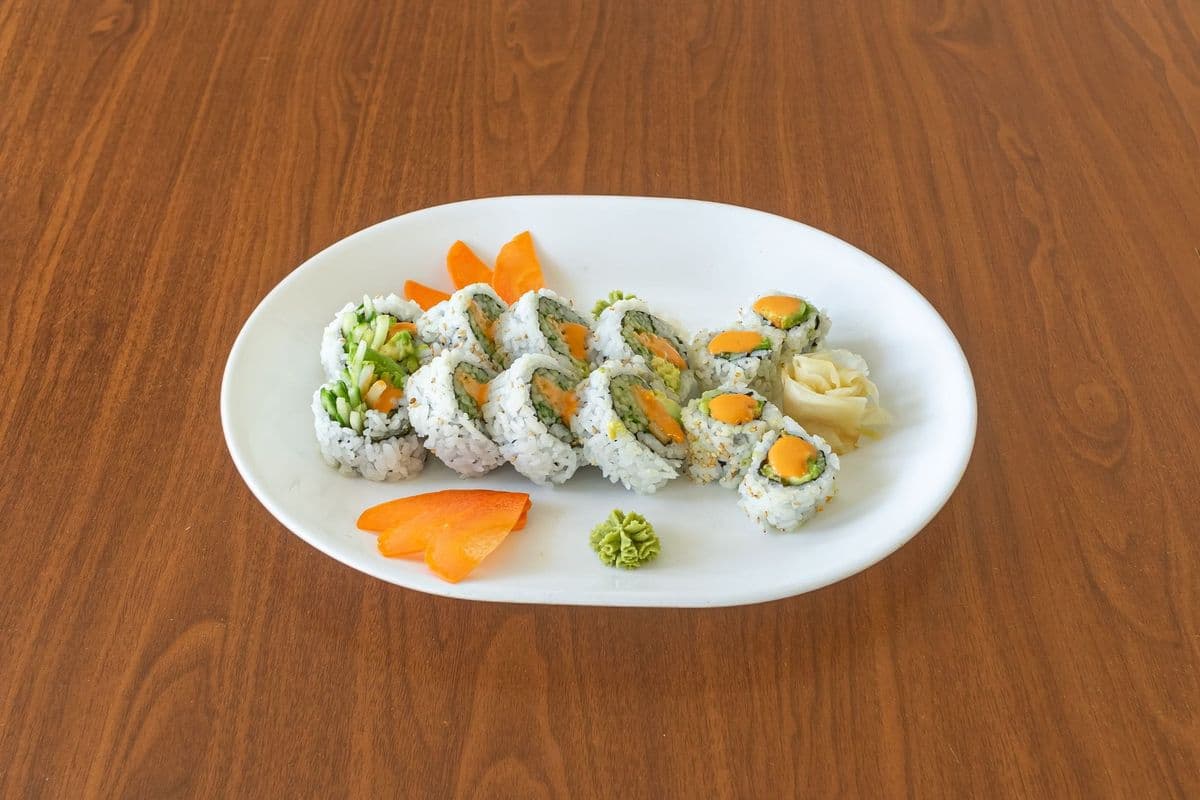 AC1 Veggie Dynamite Roll (8 pcs) and Spicy Avocado Roll (4 pcs)