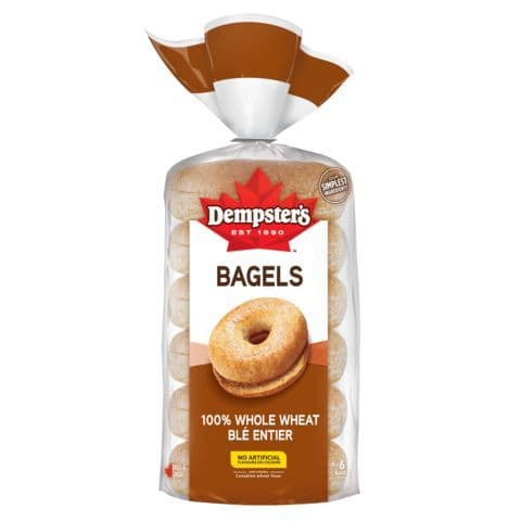 Dempster's Bagels 100% Whole Wheat 6pc