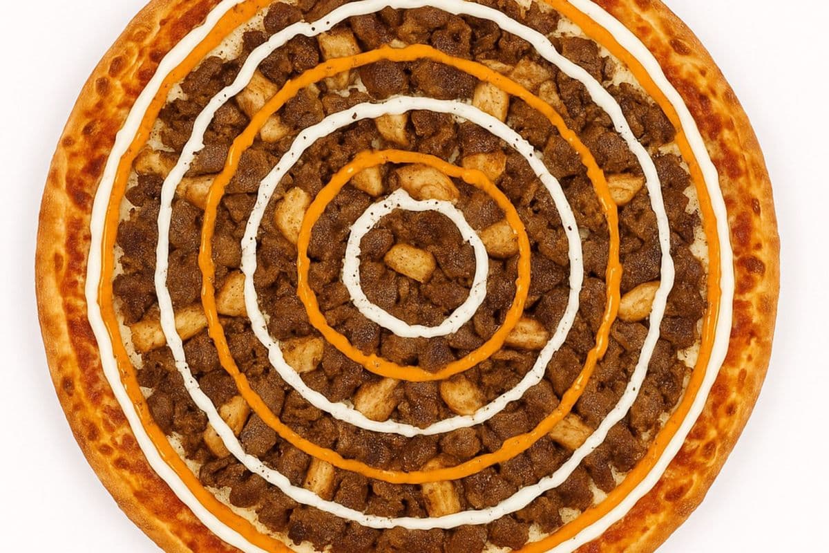 Chicken and Beef Mixed Shawarma Pizza