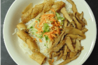 19. Vermicelli with Charbroiled Lemongrass Chicken and Pork Spring Rolls