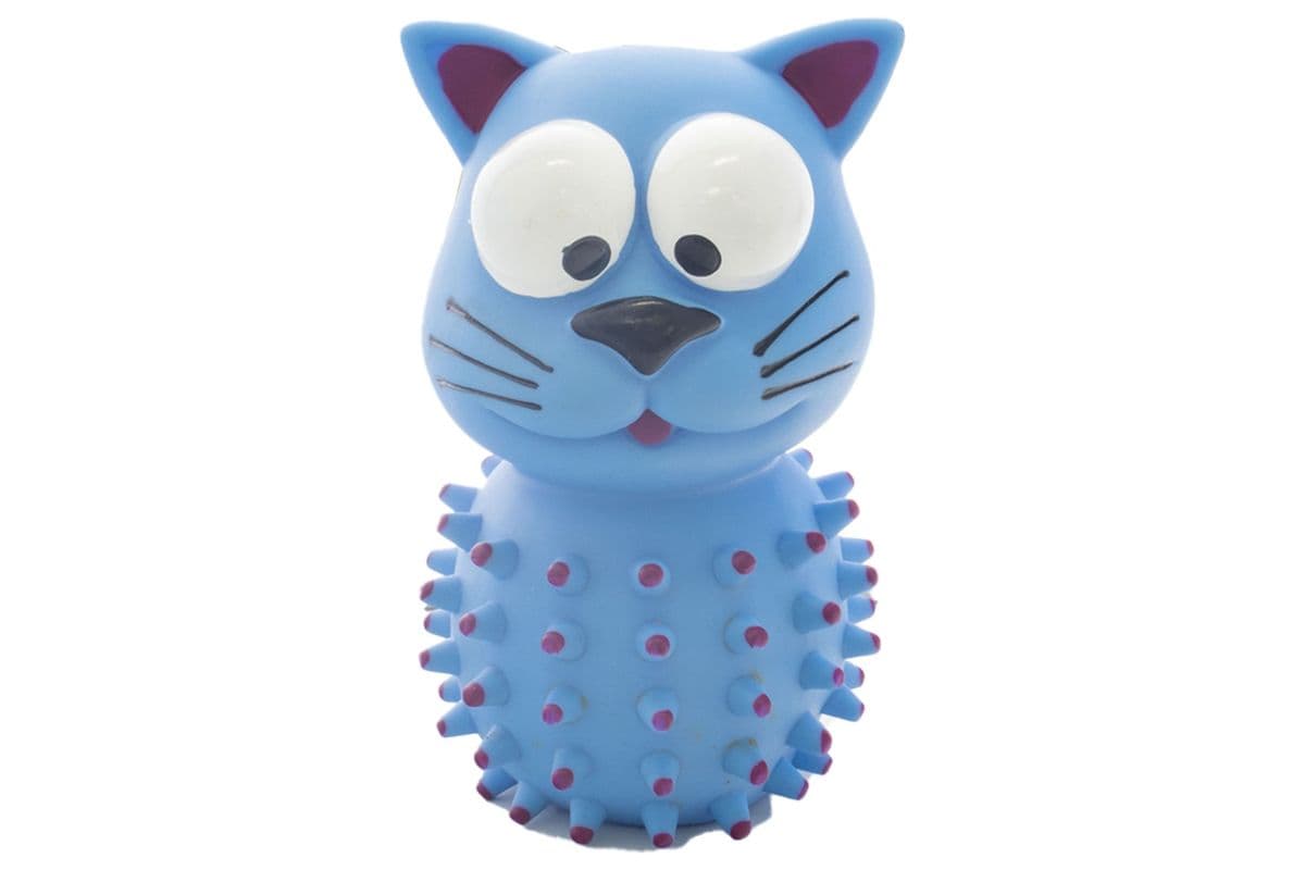 5.5" Pampered Pal Blue Cat Vinyl Dog Toy