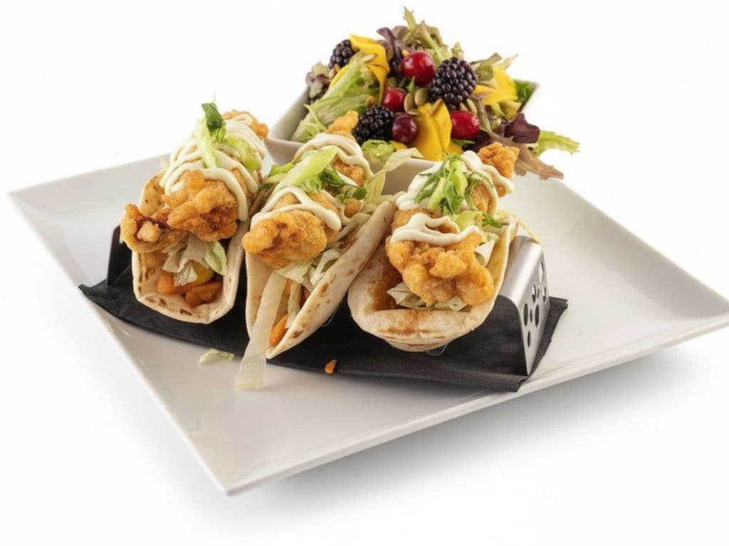Jerk Halibut Tempura Tacos