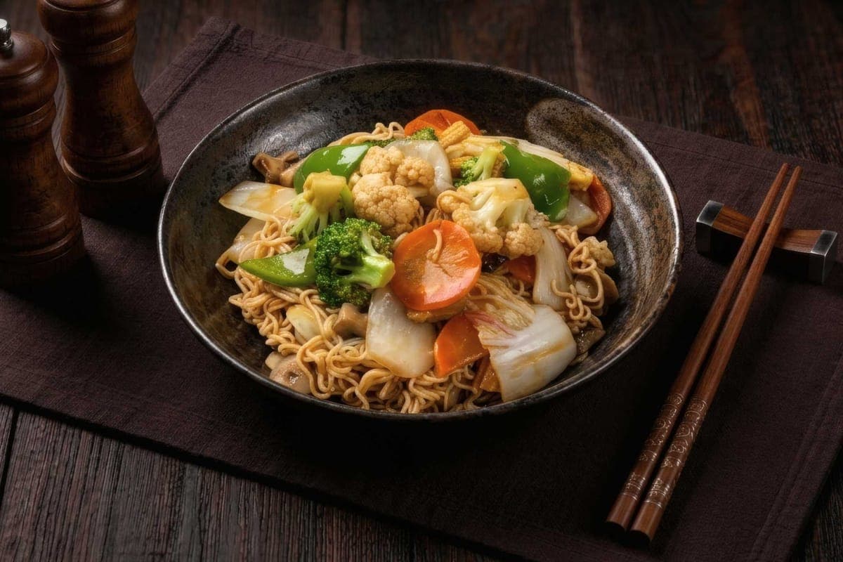 36. Vegetable Cantonese Low Mein or Chow Mein (Large)