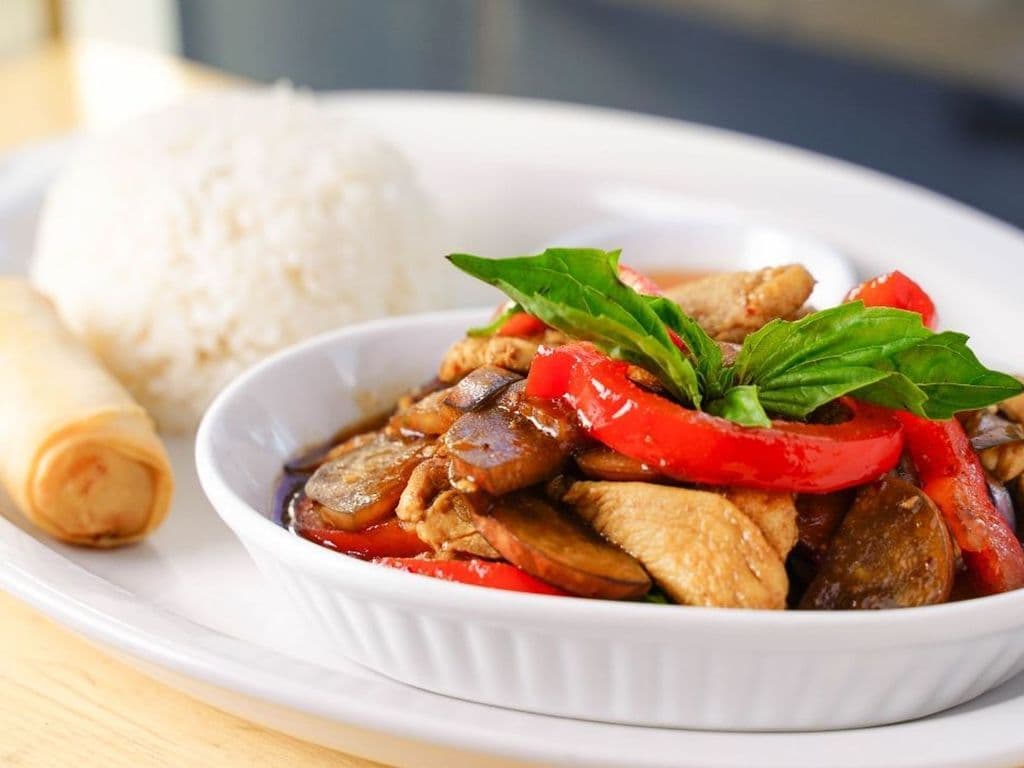 L7. Eggplant Basil Stir Fry