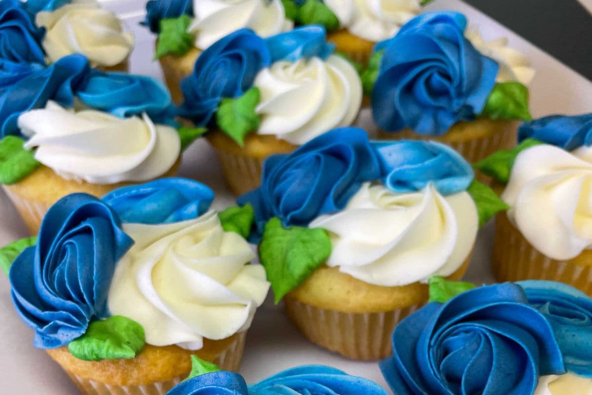 Vanilla Cupcake with Blueberry Filling
