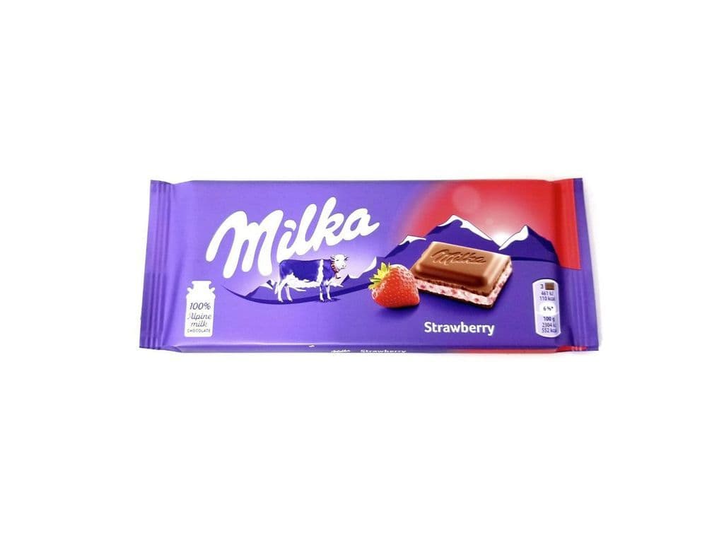 Milka Strawberry Creme Filled Milk Chocolate Bar