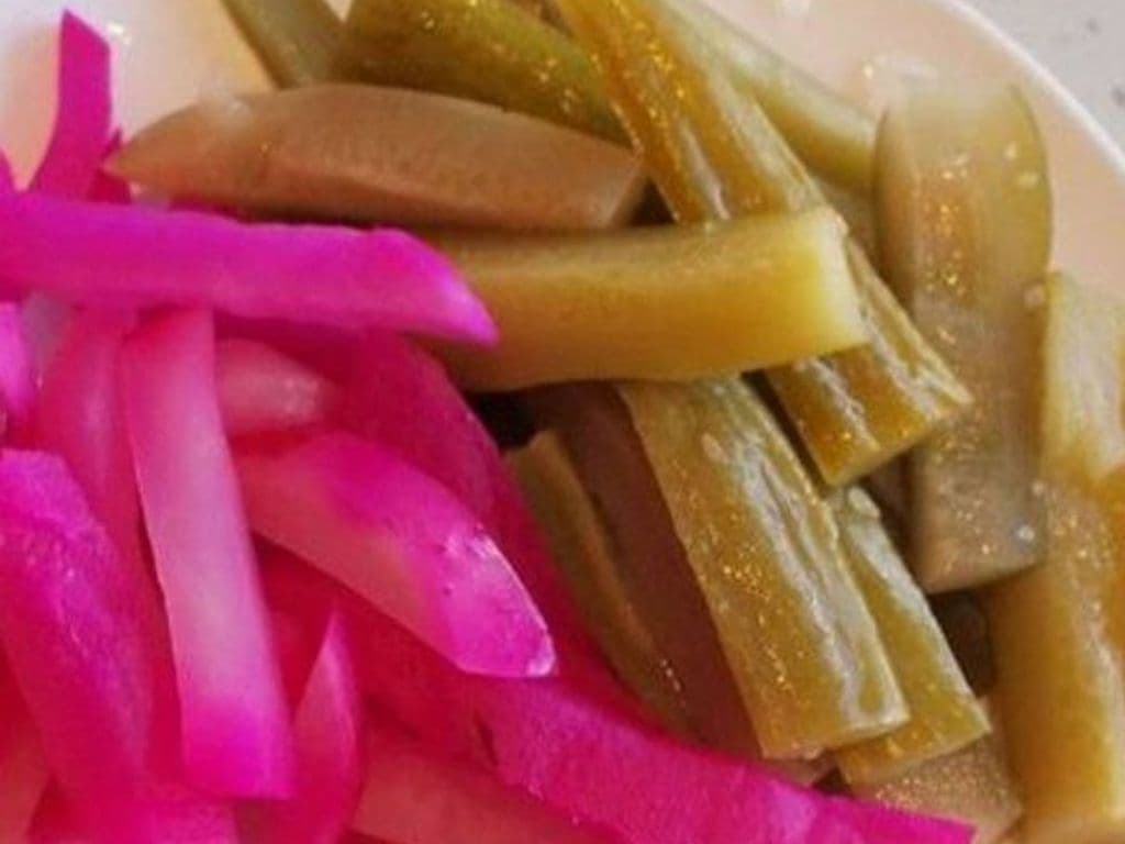 Large Pickles and Turnips Dish