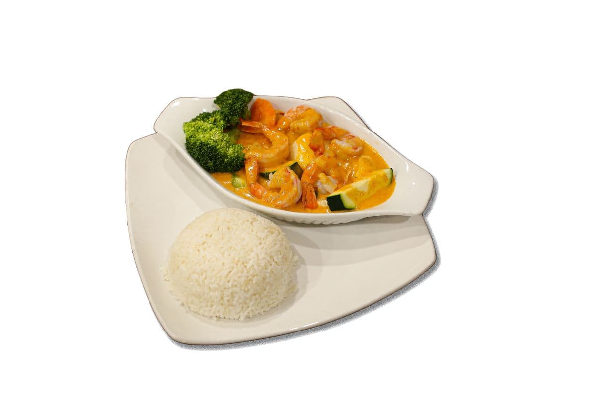 99. Sauteed Shrimp & Vegetable with Spicy Coconut Curry Sauce (Cari Tom)