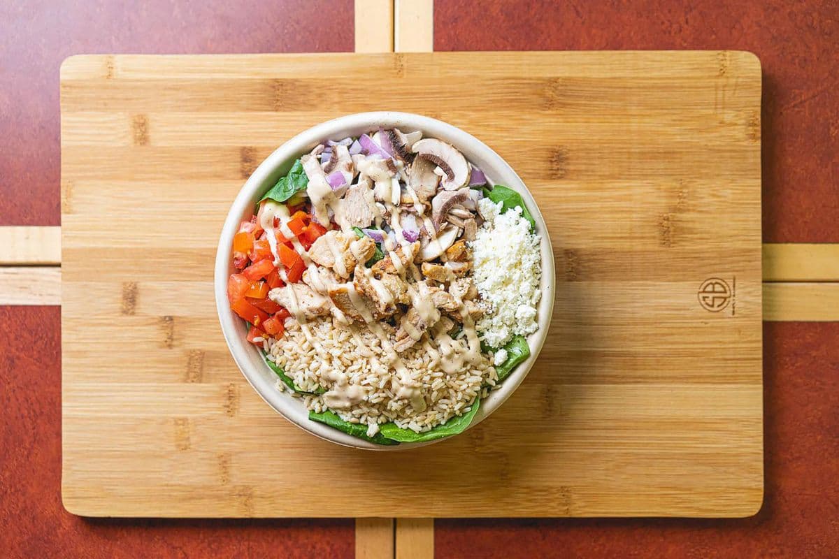 9" Pita - Chicken Bruschetta Rice Bowl (380 Cals)