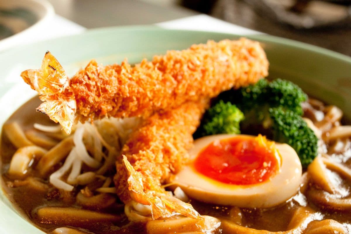 Japanese Curry Udon with Deep Fried Prawn 日式咖哩烏冬配炸蝦