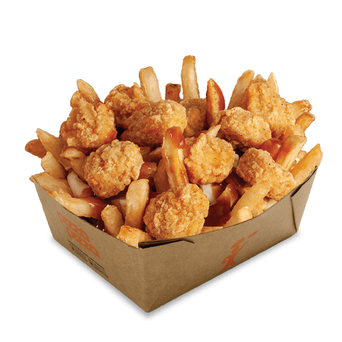 Grande Poutine Au Poulet Popcorn