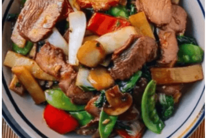 38. BBQ Pork with Mixed Vegetables