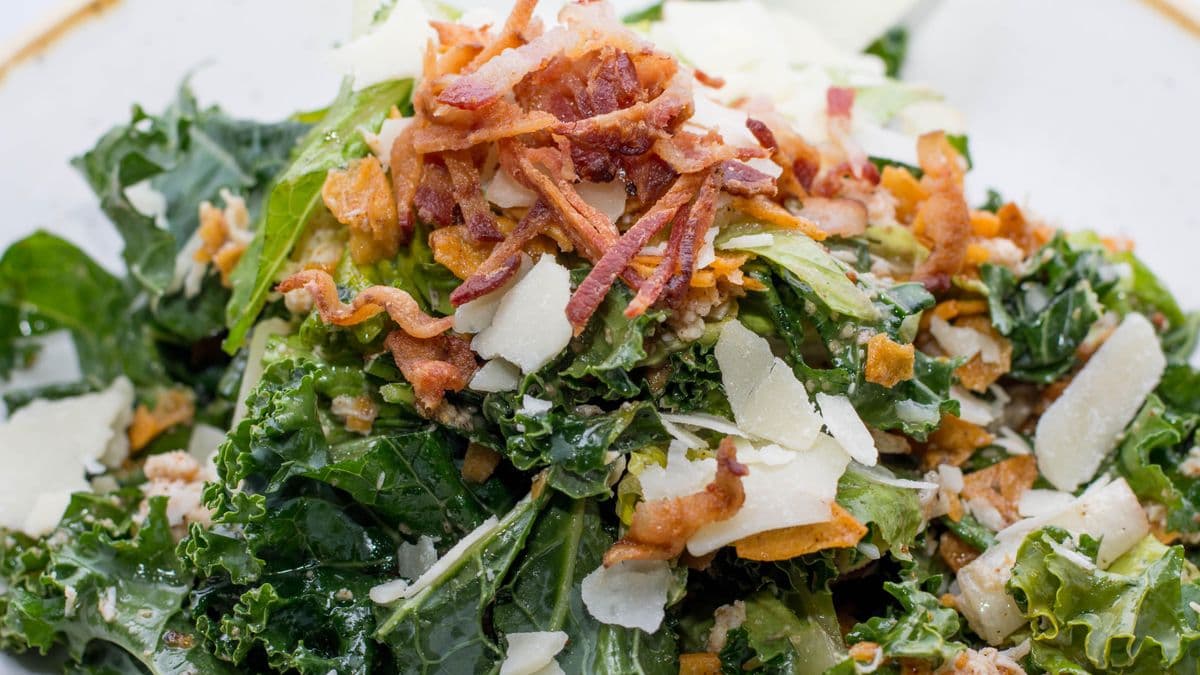 Crunchy Kale Caesar Salad