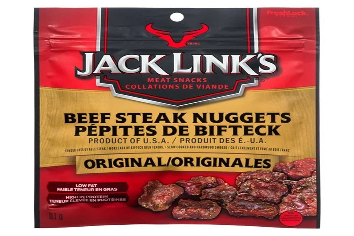 JACK LINK ORG BEEF STEAK NUGGETS (81G) (90 Cal)