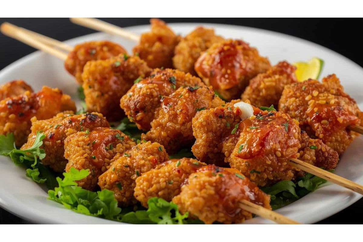 Breaded Kebabs Chicken Plate