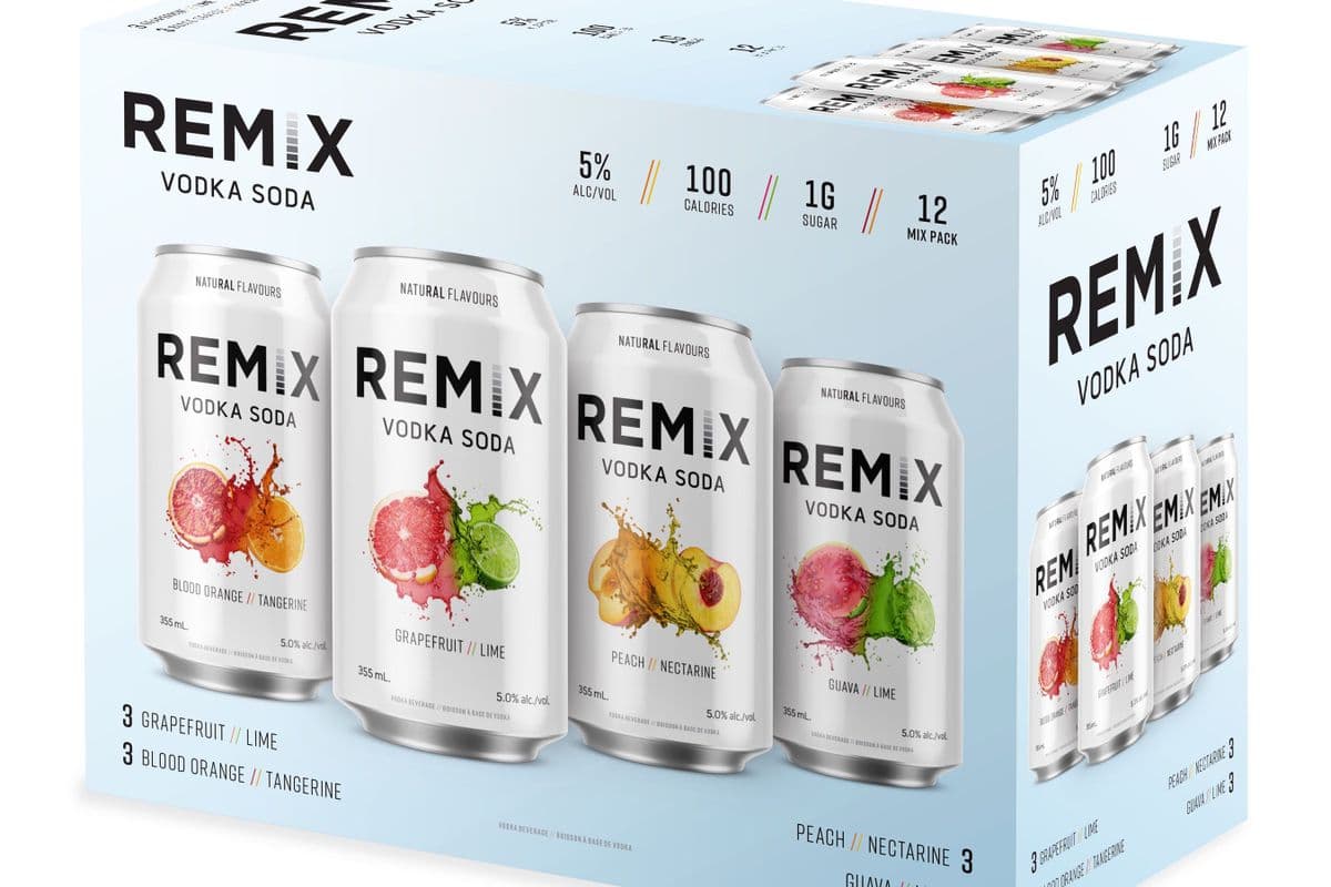 REMIX Vodka Soda Variety V2 Pack (12 cans, 5.0%, and 355 ml Cans) (12 x 355 mL)