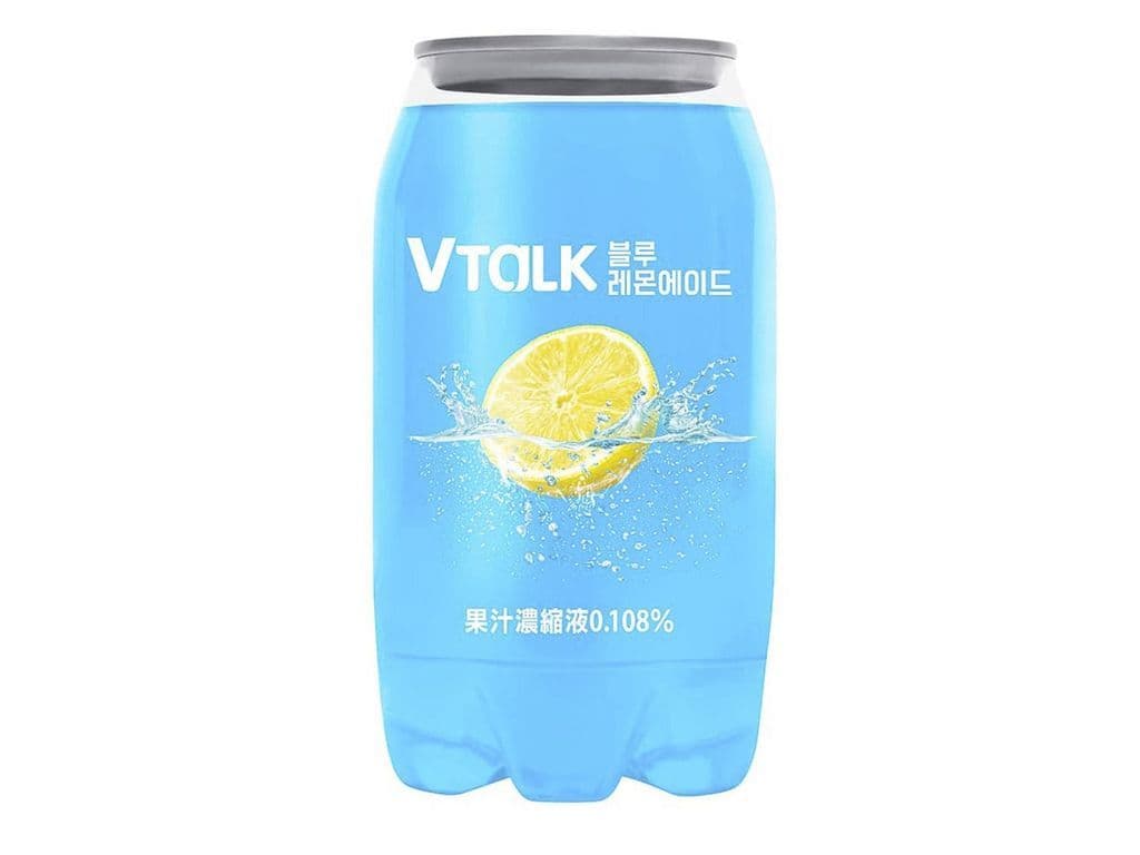 VTalk Blue Lemonade Korean Sparkling Drink 350ml Citrus Beverage