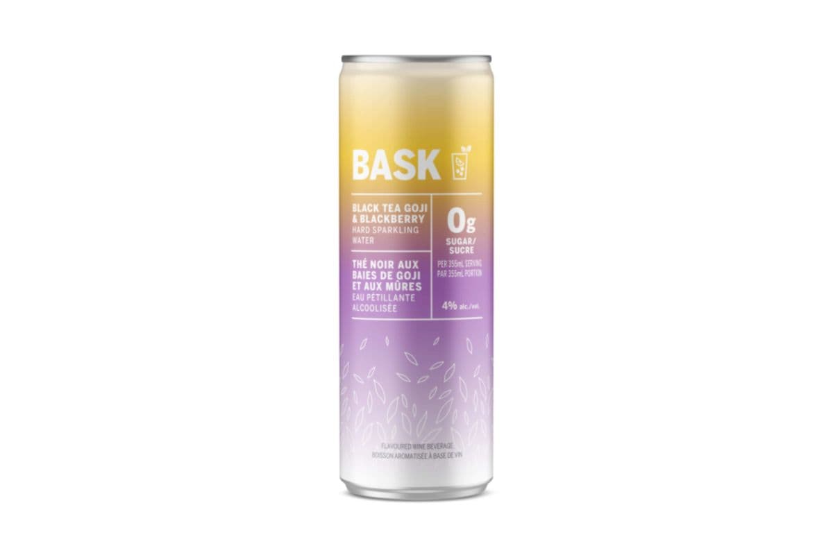 BASK Black Tea Goji & Blackberry Hard Sparkling Water (1 x 355mL)