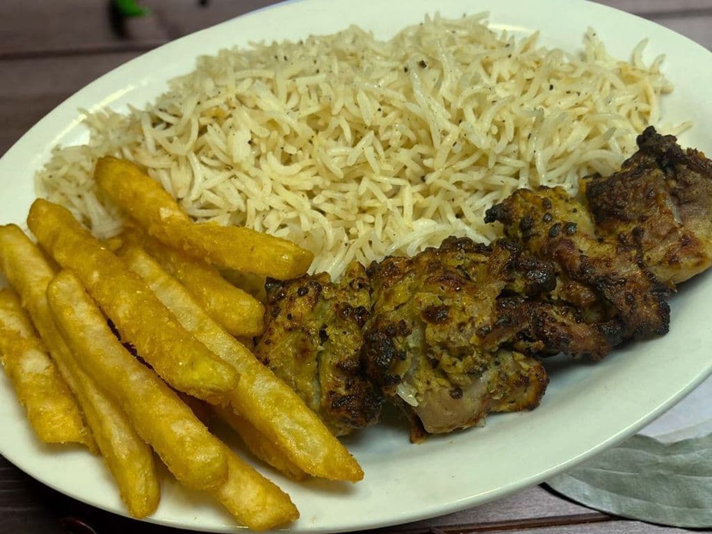 Malai Boti With ( Fries and Rice)