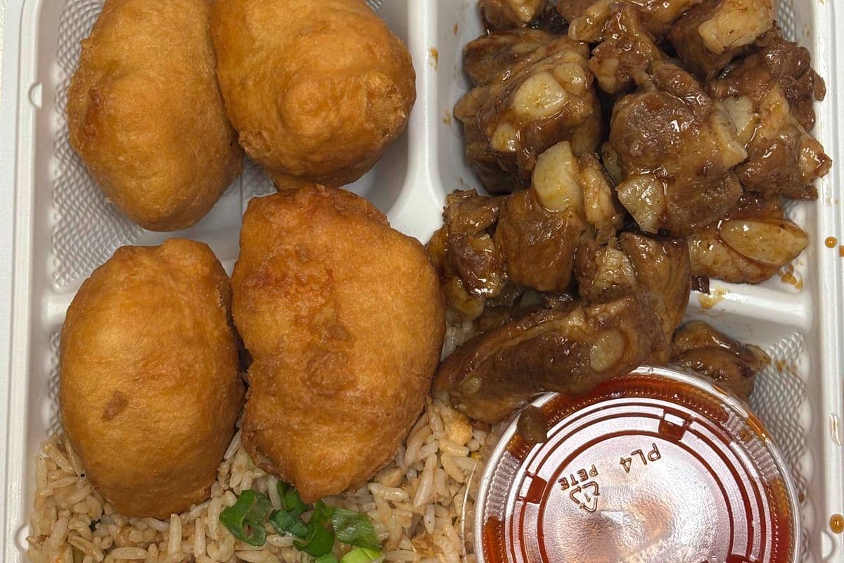 5. Sweet-and-Sour Chicken Balls, Honey Garlic Ribs, and Chicken Fried Rice