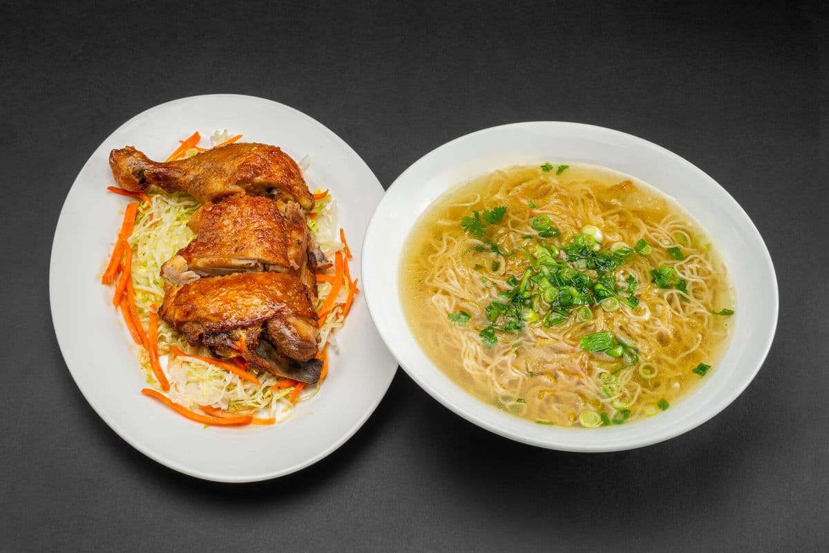 32. Deep fried Chicken Leg Noodle Soup