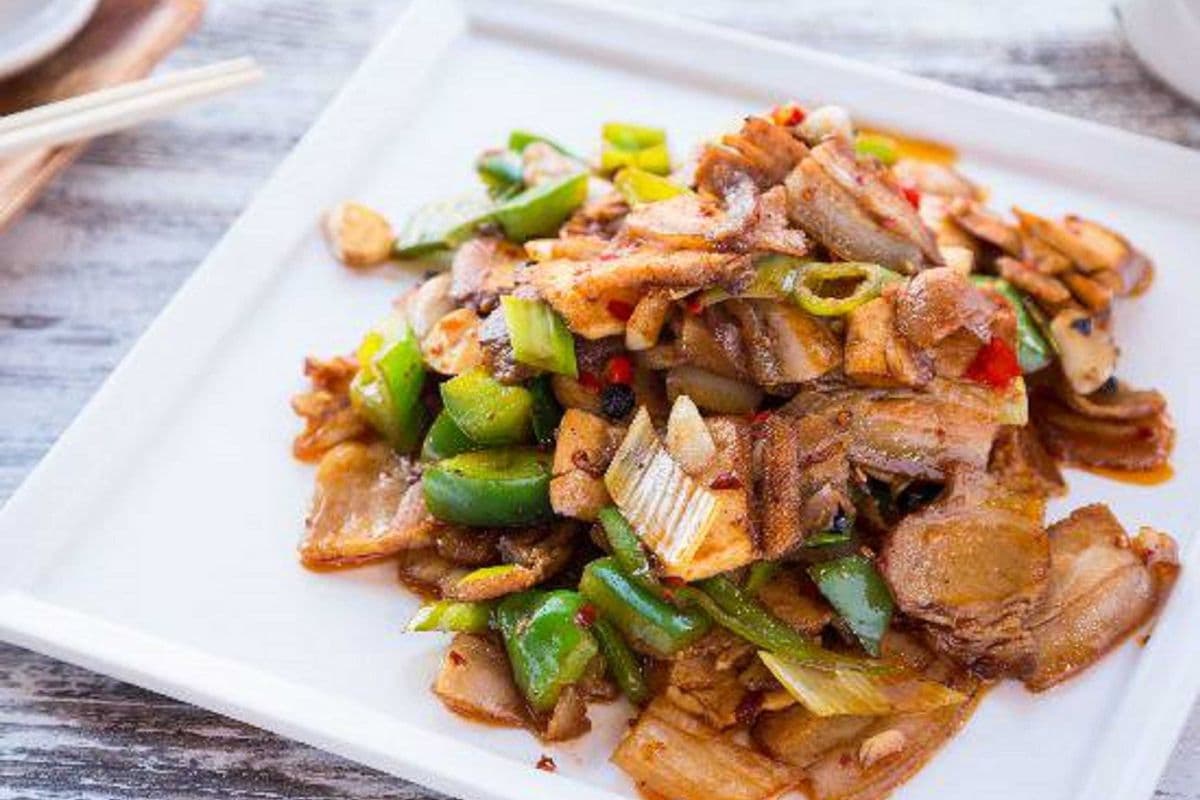 Szechuan Stir-Fried Pork Slices with Rice 川味回锅肉+白米饭