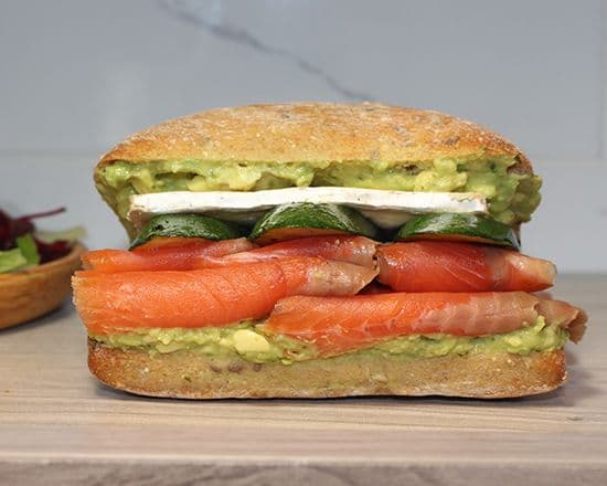 Smoked Salmon Panini & Side Baby Green Salad