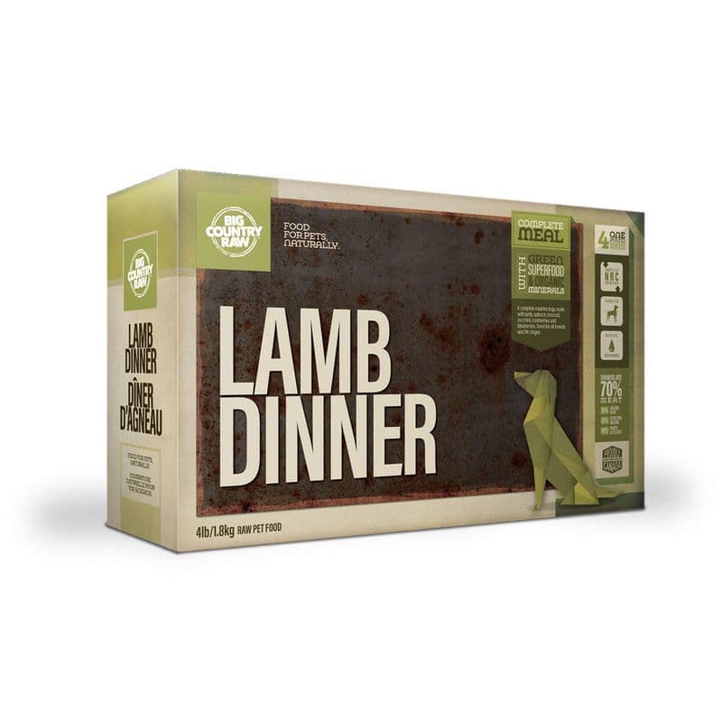 Big Country Raw Frozen Dog Food - Lamb Dinner Carton (4 lb)