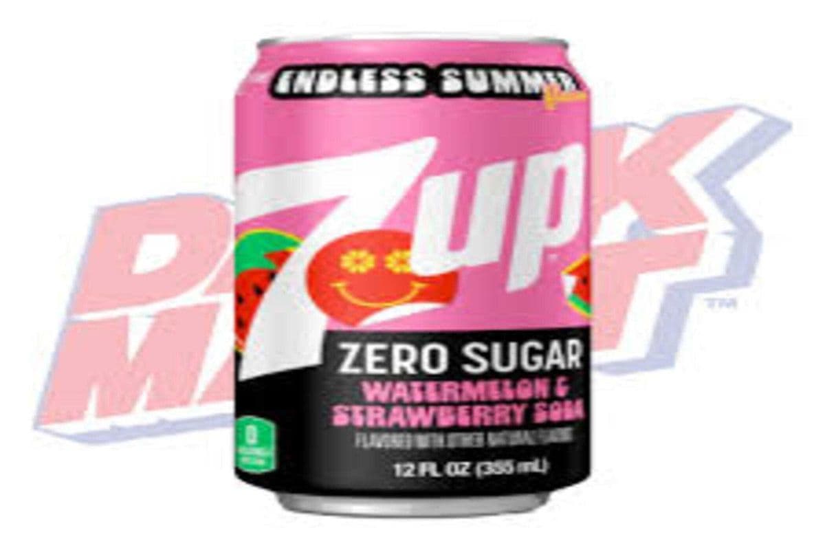 7up Watermelon and Strawberry Zero Sugar (355ml)