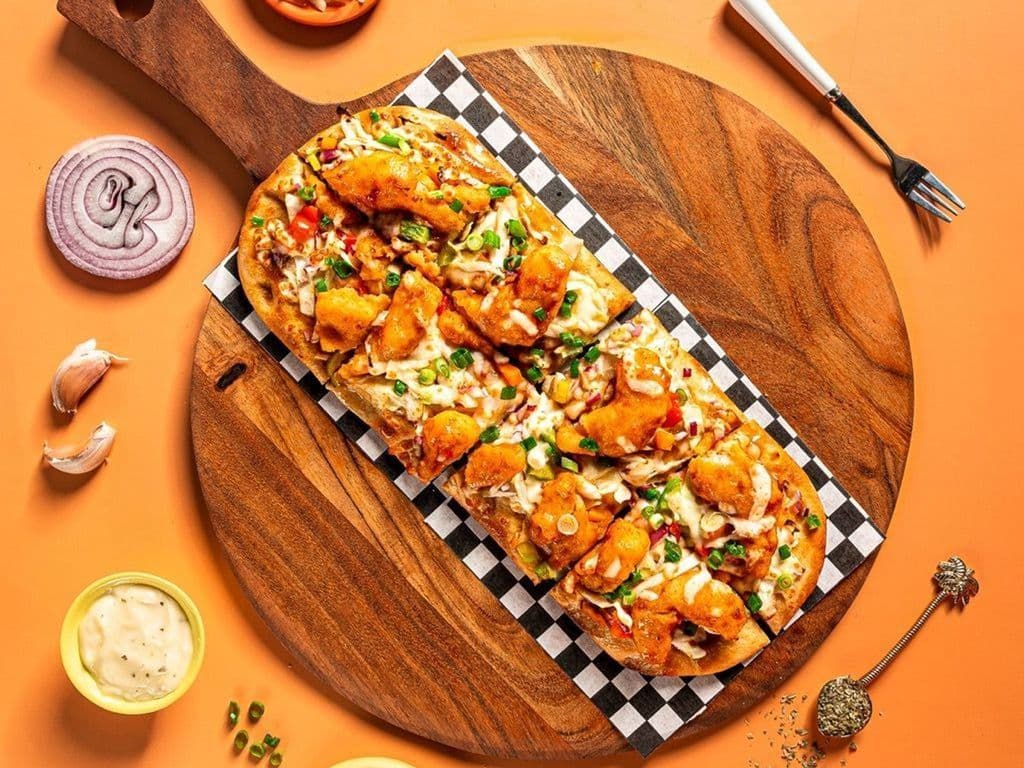 Chilli Garlic Shrimp Flatbread