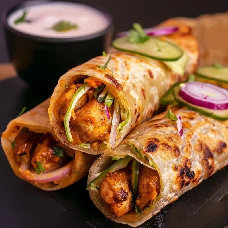 Poulet Kathi Roll Combo Chicken Kathi Roll Combo / Poulet Kathi Roll Combo Chicken Kathi Roll Combo
