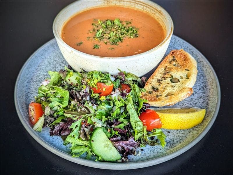 Crab Bisque + Salad