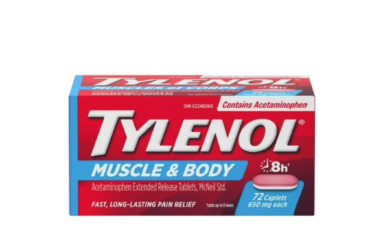 TYLENOL MUSCLE AND BODY ACHES 650MG TABLETS 72 PACK (72 TABLETS )
