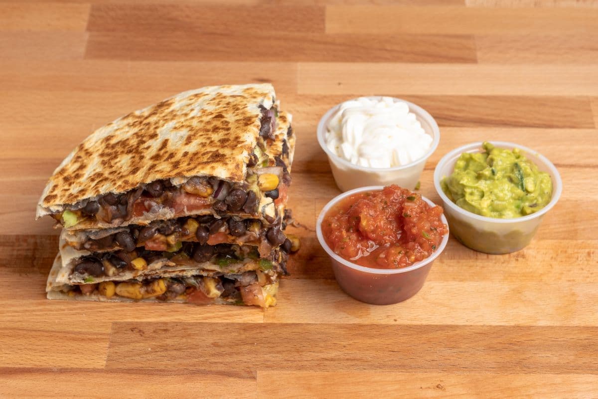 Bean, Cheese, and Guacamole Quesadilla