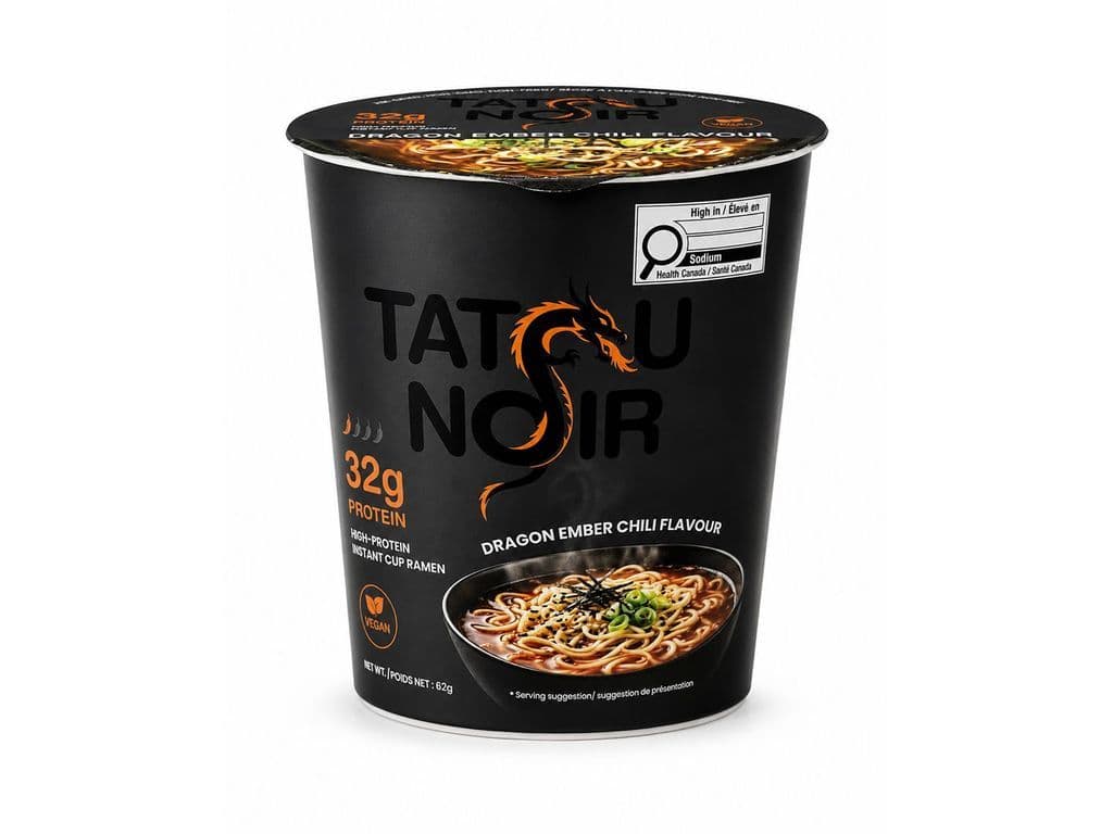 Tatsu Noir Protein Ramen Dragon Ember Chili 62g Vegan (32g of protein)