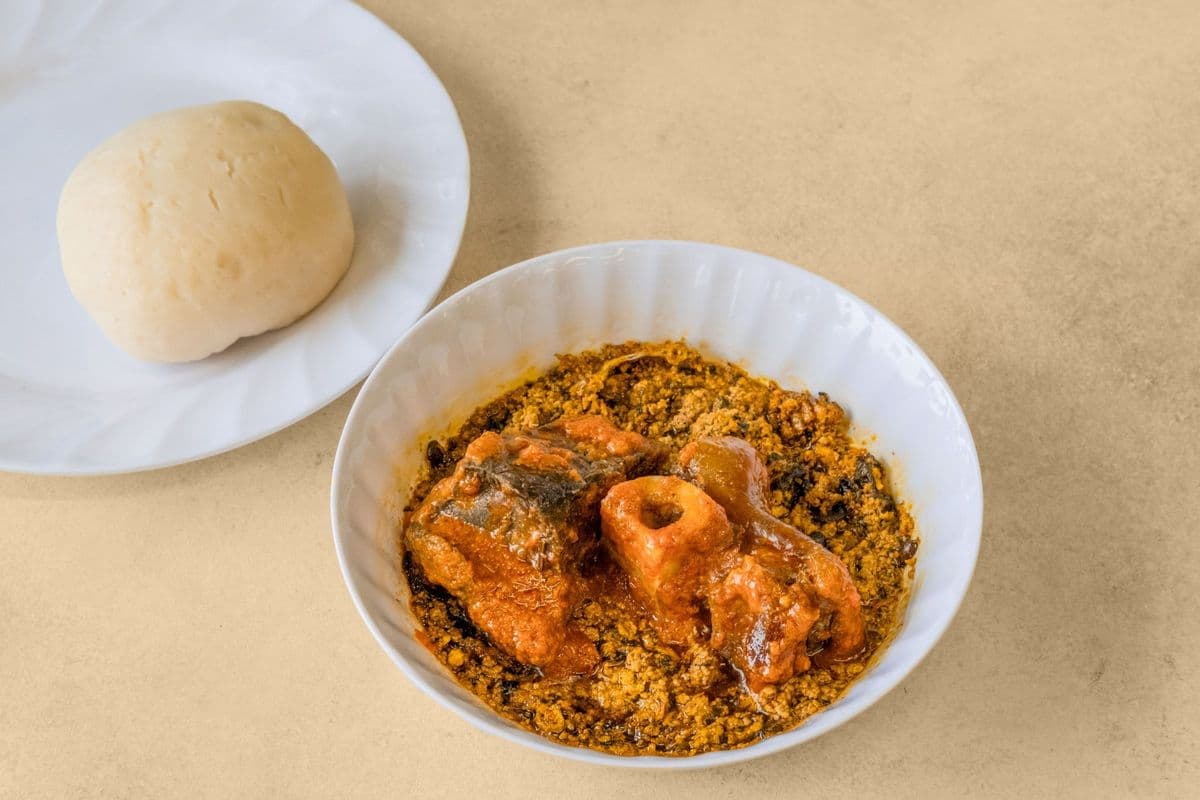 Egusi Soup with a Wrap of Poundo