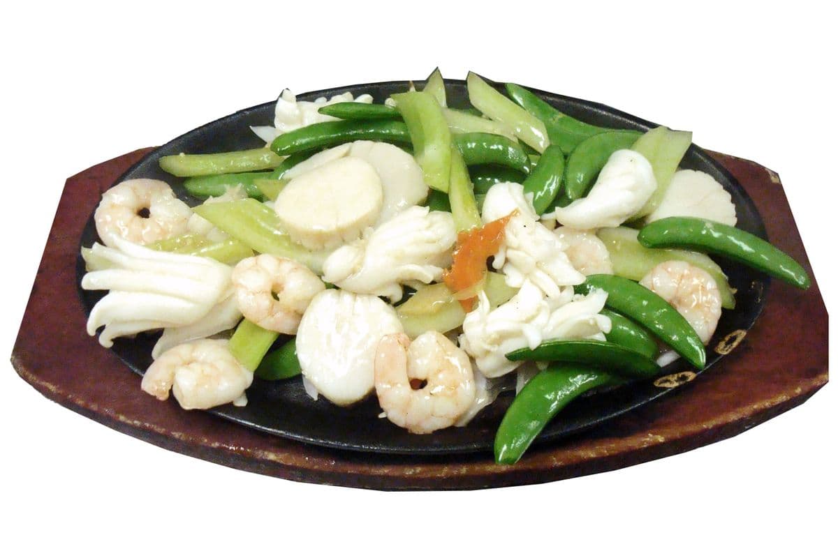 197. Seafood with Garlic Sauce 鐵板蒜茸炒海鮮