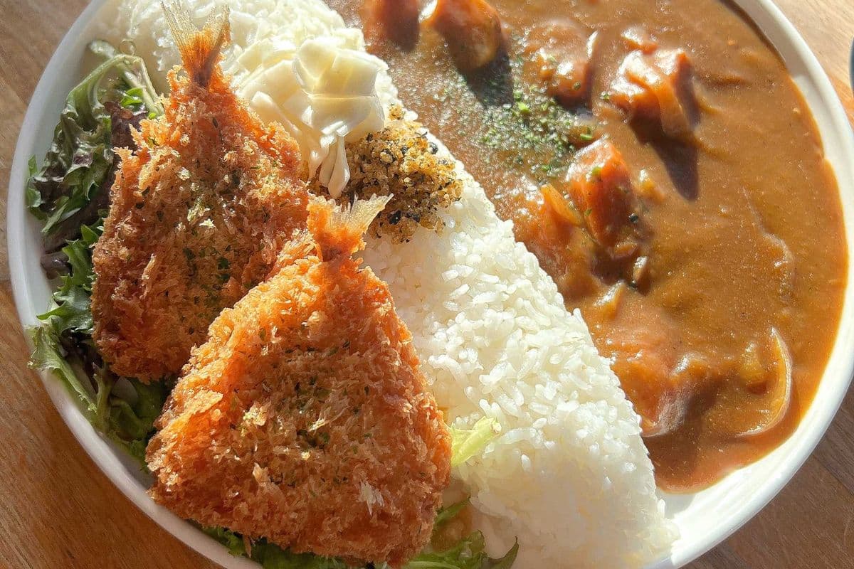 Japanese Curry -- Aji Fry (Fish) Set