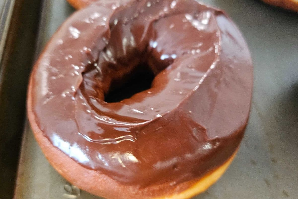 Chocolate dipped donut