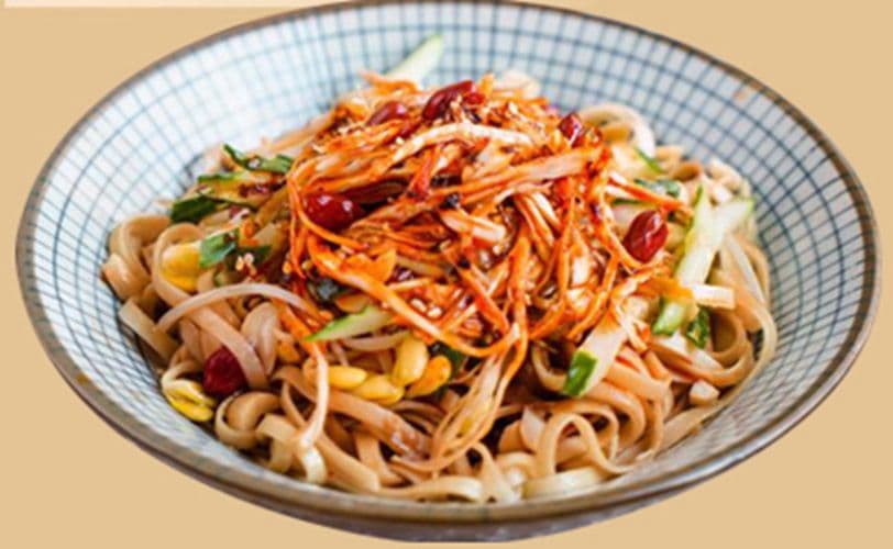 Spicy Sesame Chicken Cold Noodles 麻酱鸡丝凉面
